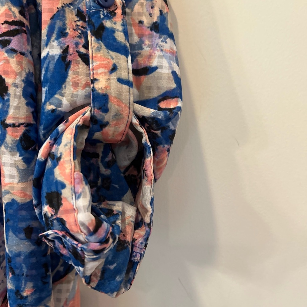 NY Collection Women's Plus SZ 2X Silky Long Sleeve Up Button & Button-Up Blouse - Picture 5 of 9